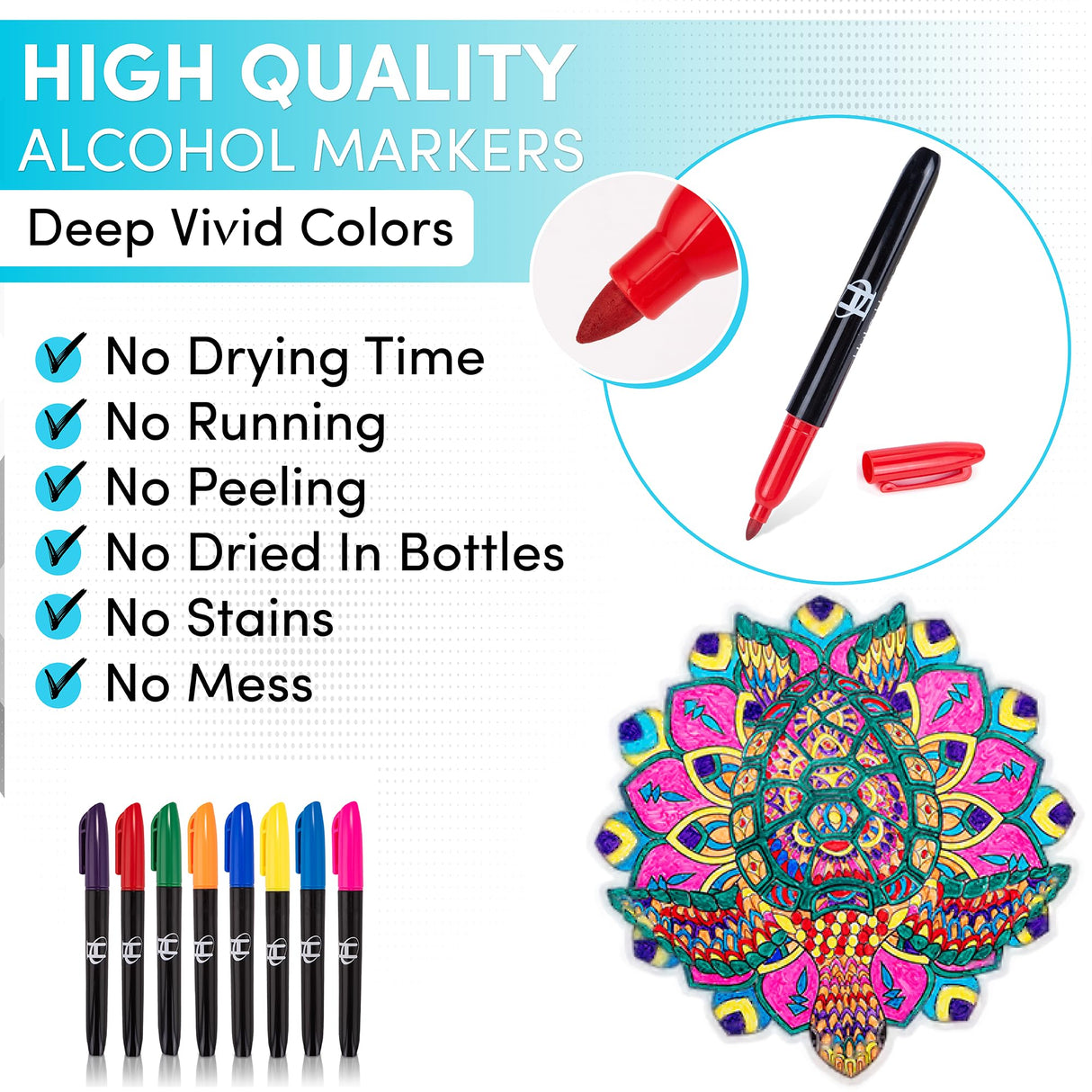 Hula Home Stained Glass Mandala Art Kit - Animal DIY Window Clings with Markers, 10 Suncatchers - Perfect Hobby for Adults, Kids, Teens & Seniors - Ideal Gift for Beginners, Women & Elderly - New Hula Home