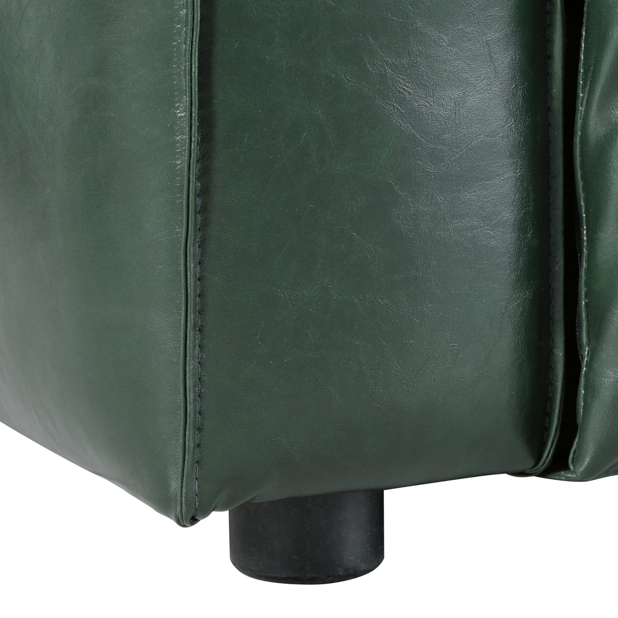 Christopher Knight Home Vevia Faux Leather Sofa, 3 Seater Couch, Upholstered Sofa, Large Lounge Chair, Birch Wood Legs Armchair, Classic Tuxedo Design Couch for Living Room Bedroom, Green Christopher Knight Home