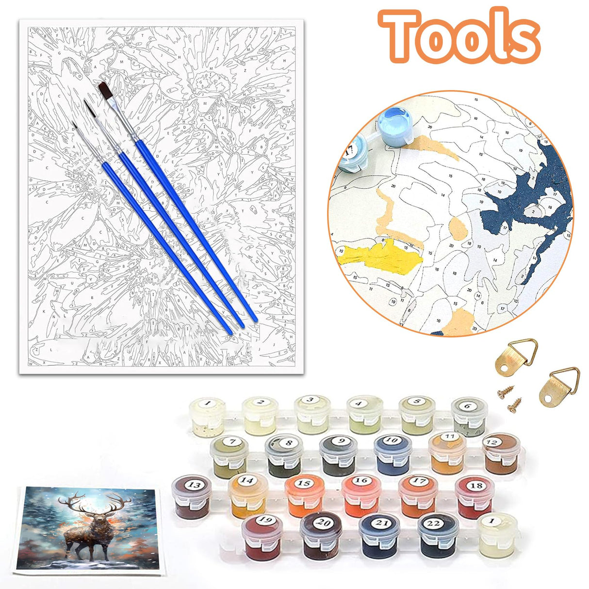 Reofrey Paint by Numbers Kit for Adults Santa Claus - 40x50cm Canvas, Christmas Paint by Number - Acrylic Paint Set - Relaxing DIY Art for Beginners & Experts - Home Wall Decoration PP1837 Reofrey