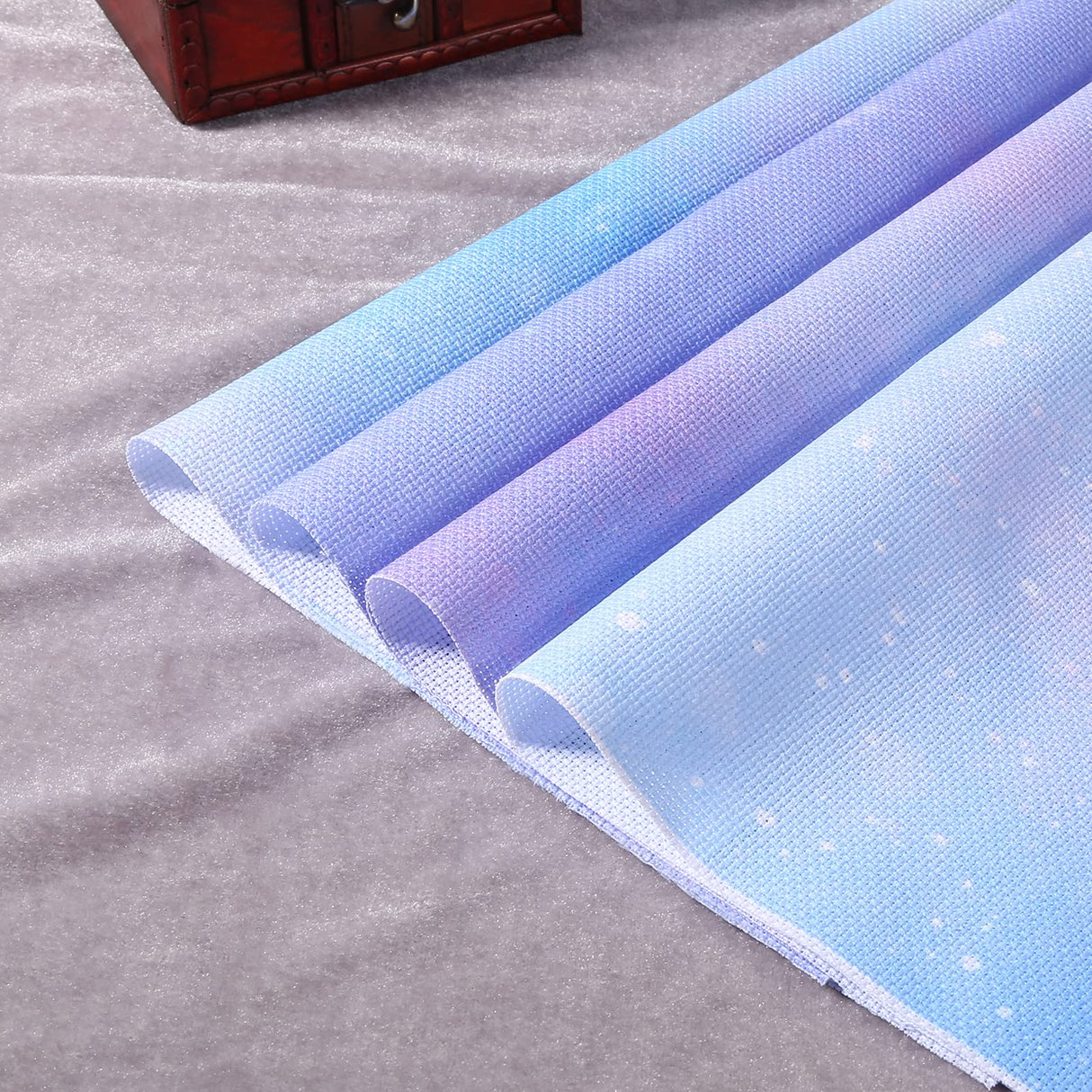 Pllieay 4 Pieces Printed Aida Cloth 14 Count Cross Stitch Fabric, Embroidery Cloth, 18 x 12 Inch, Starry Sky Printed Patterns Pllieay