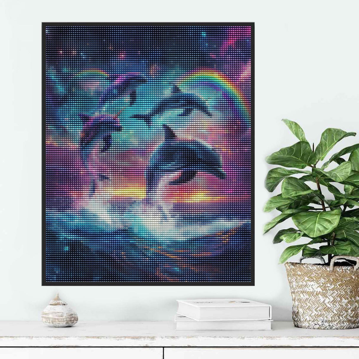 Ginfonr DIY 5D Diamond Art Kits for Adults, Dolphin Diamond Painting for Adults, Diamond Art Animal Full Drill, Diamond Art Kits Embroidery Rhinestone Craft for Home Wall Decor 12 * 16 Inch8173 Ginfonr