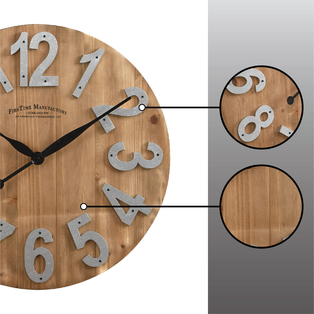 FirsTime & Co. Slat Wood Wall Clock, 22.5", Tan,243 FirsTime & Co.