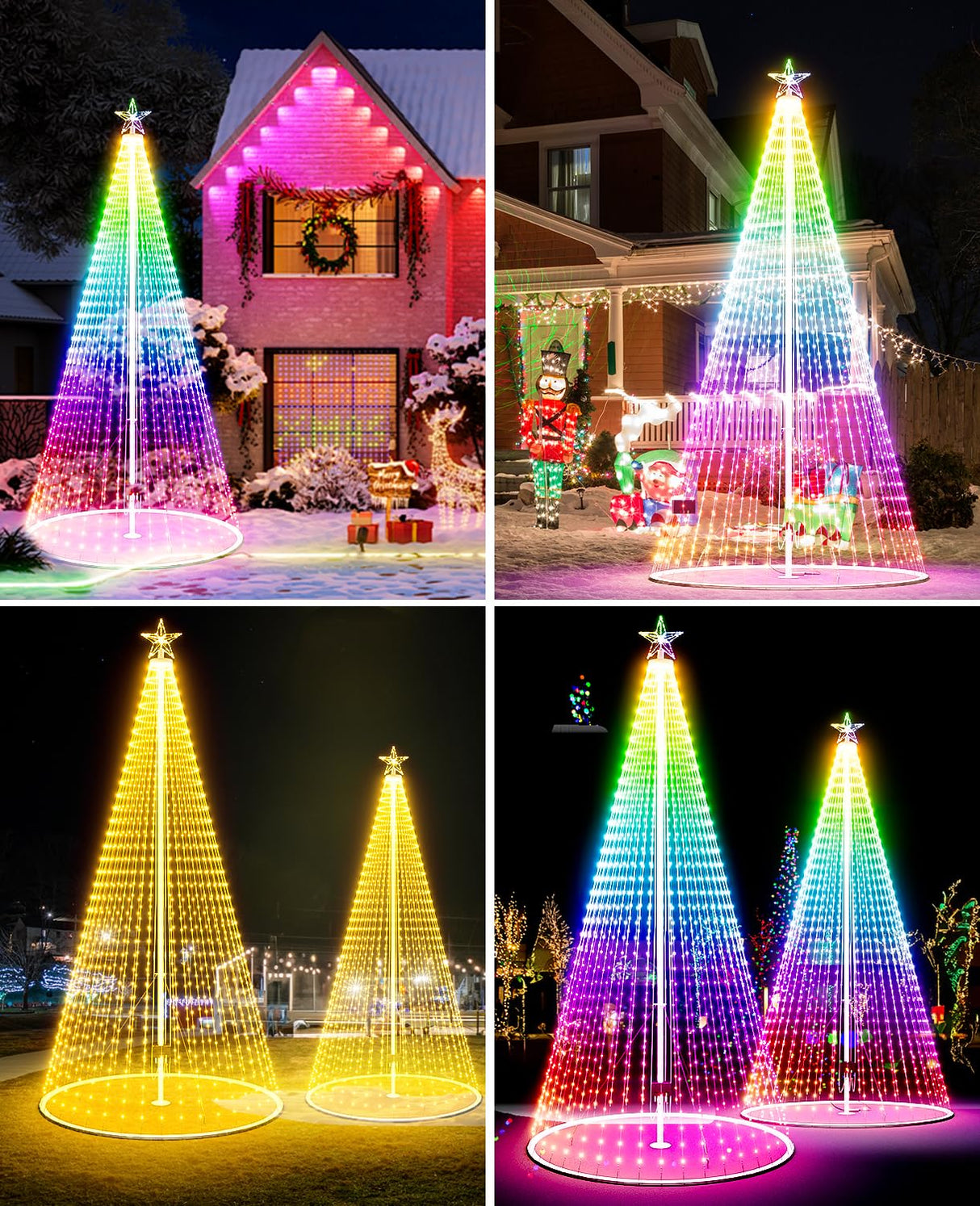 Esfos Led Outdoor Christmas Tree, 20 ft Prelit Christmas Tree, Smart Outside Christmas Tree Light Show App Control with 1512 LED Lights Color Changing Sync APP & Remote Control Christmas Tree Lighting Esfos