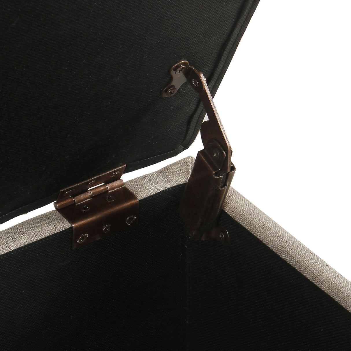 Homepop Home Decor | Tufted Ainsley Button Storage Ottoman Bench with Hinged Lid | Ottoman Bench with Storage for Living Room & Bedroom, Tan HomePop