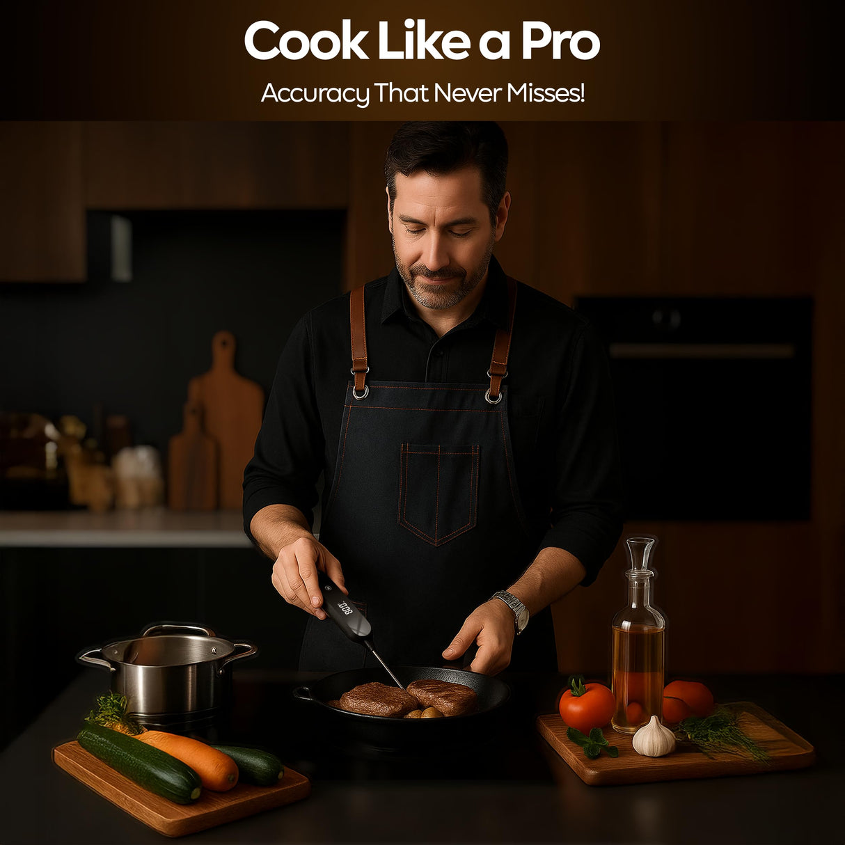 0.5 Second Instant Read Food Thermometer Professional Ultra Fast Meat Thermometer Digital Kitchen Thermometer for Cooking, Grill Thermometer, Waterproof IP67 BBQ Thermometer Famoos