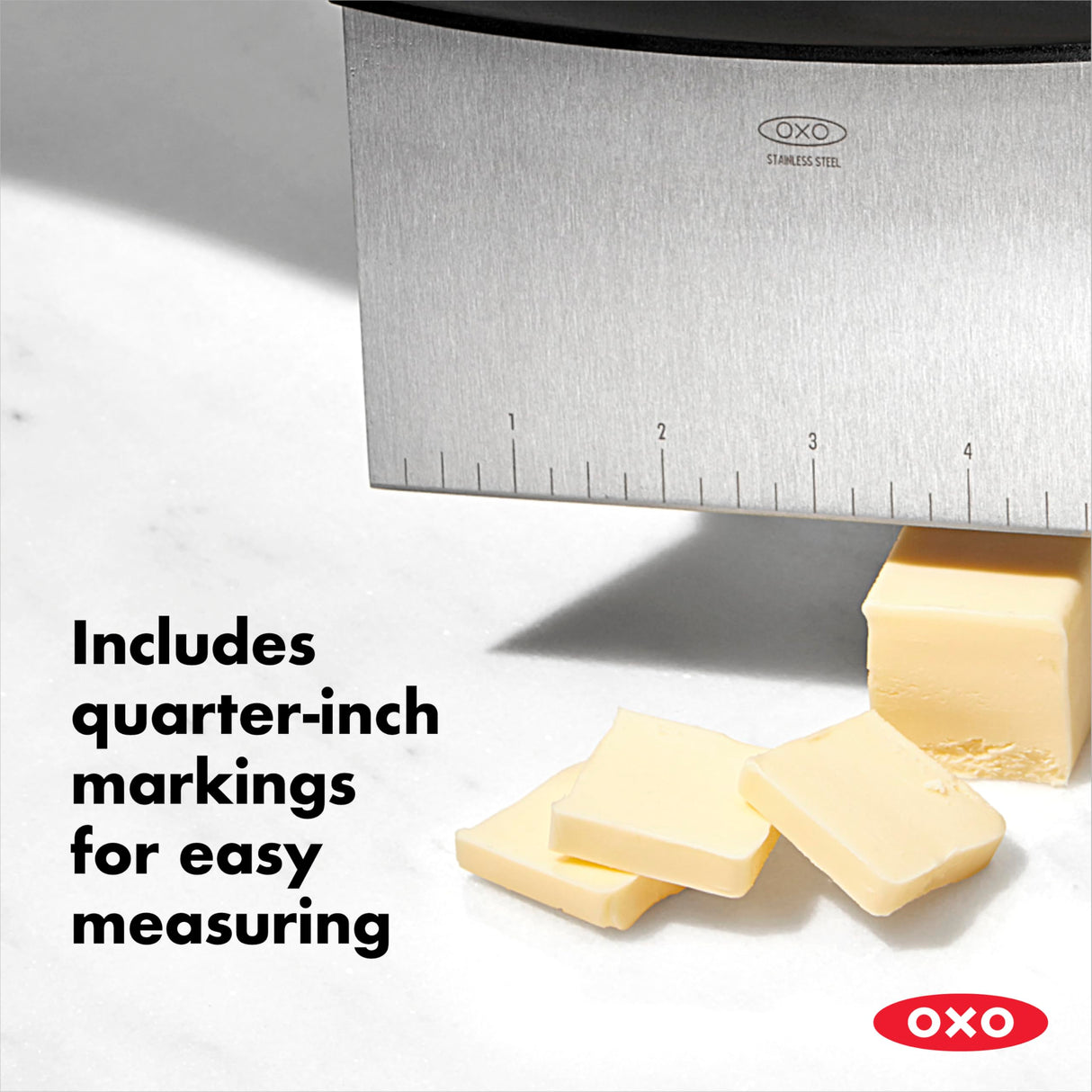 OXO Good Grips Bench Scraper & Chopper, 1 Count, Stainless Steel OXO