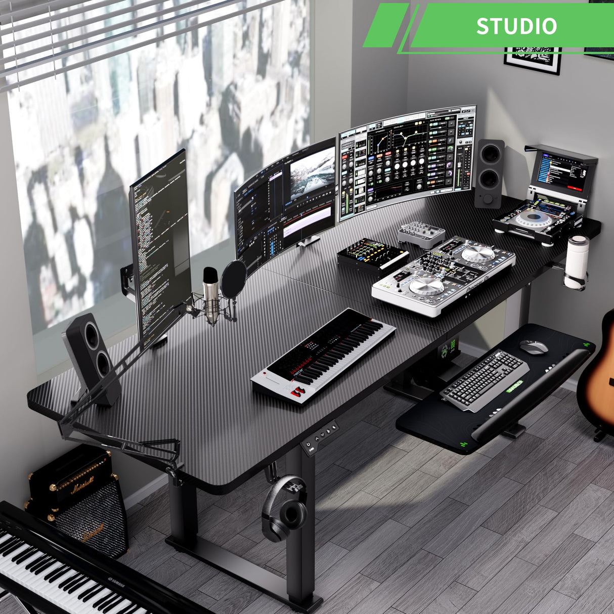 Klobel X-Win Electric Height Adjustable Standing Desk, 71" x 31.5" Inch 4-Leg Ergonomic Sit to Stand Desk, Powerful Dual Motor Work Desk with Locking Klobel