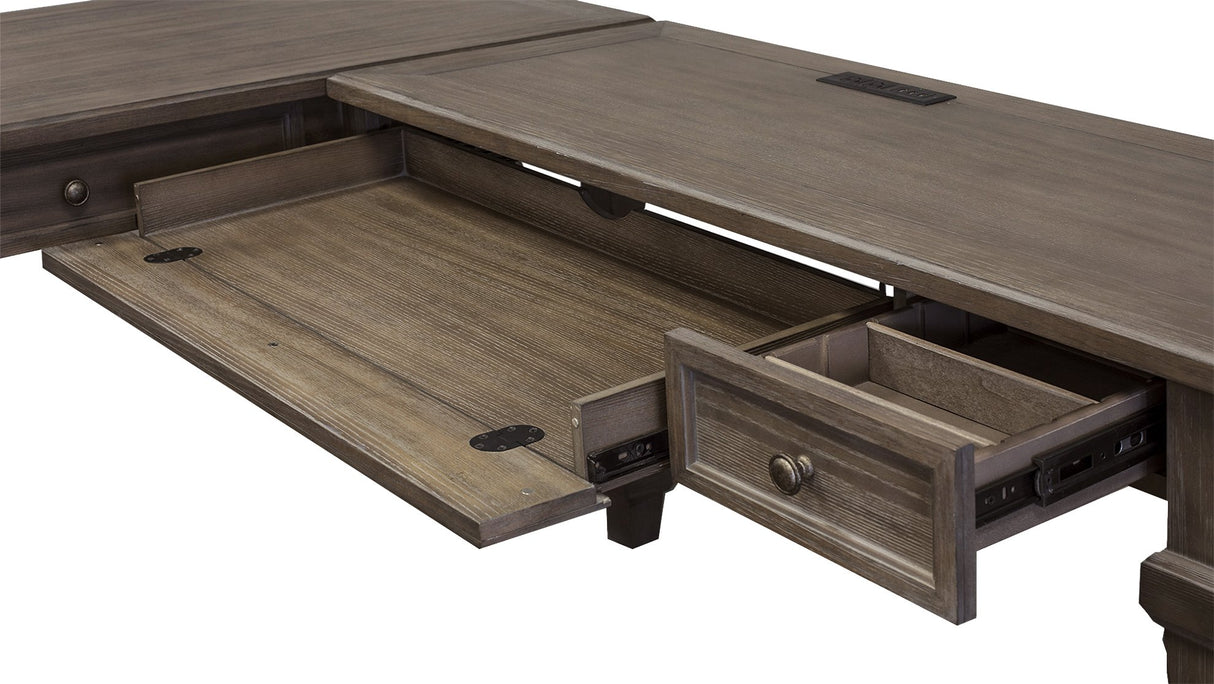 Martin Furniture Desk And Return, Weathered Dove Martin Furniture
