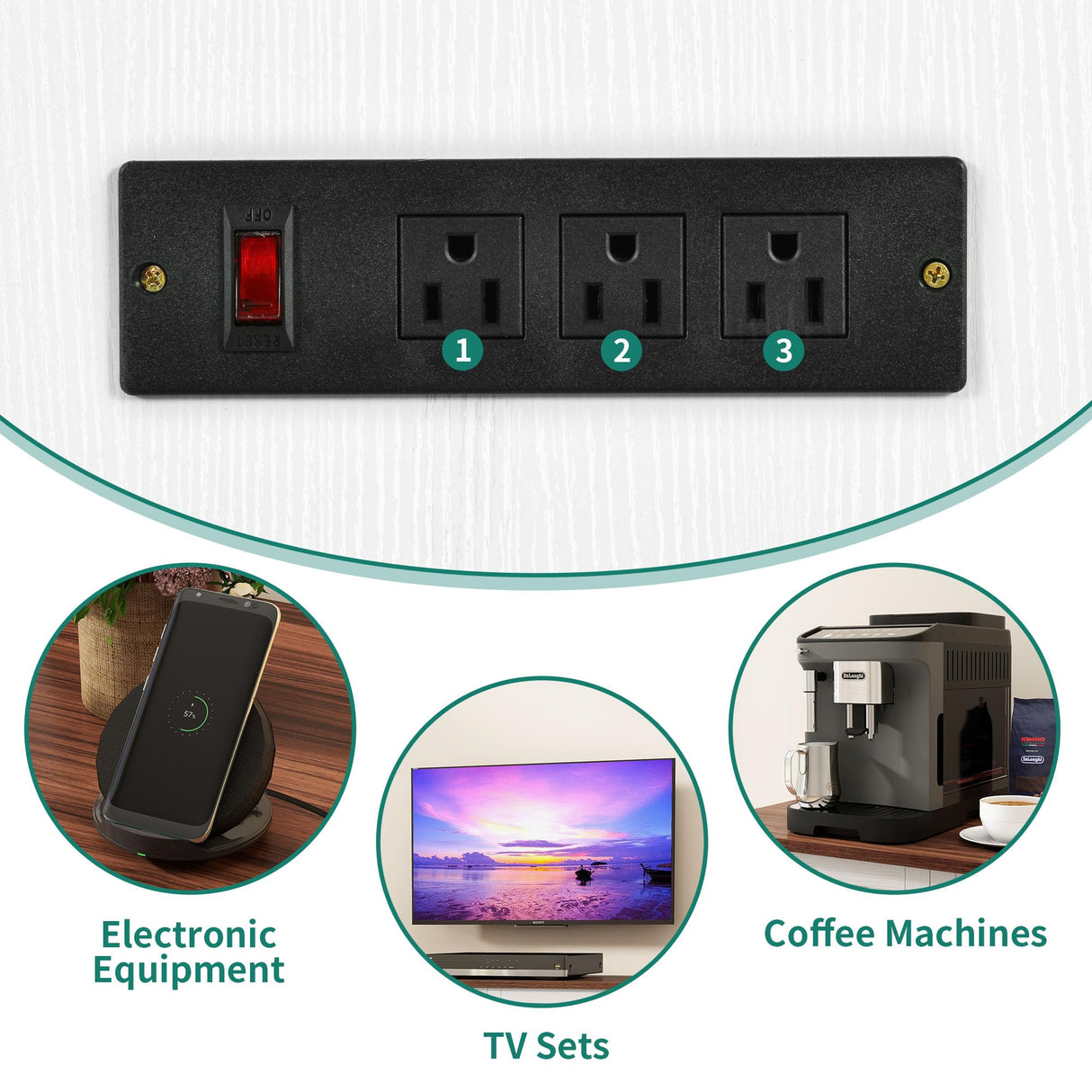 YITAHOME Farmhouse TV Stand for 40 Inch with Power Outlet, Wooden TV Media Console with Storage Cabinet for 660lbs, Rustic Entertainment Center Table TV Cabinet for Living Room, White Oak YITAHOME