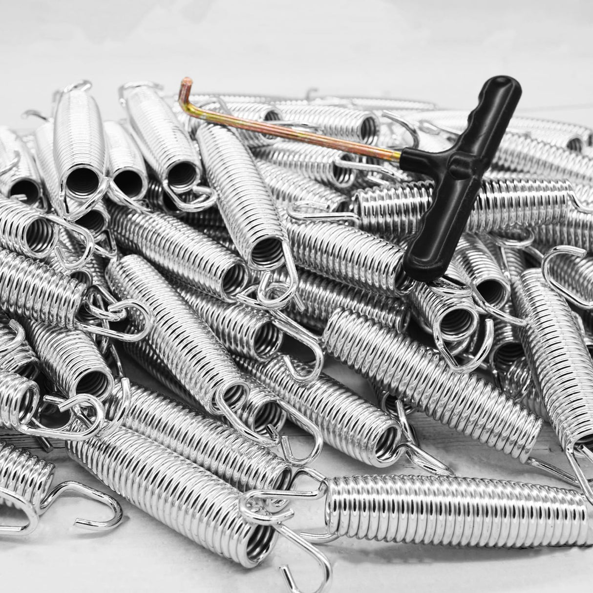 72 Pieces Trampoline Springs Replacement 5.5 Inch Trampoline Springs with T-Hook Heavy Duty Stainless Steel Trampoline Springs Metal Trampoline Pulling Tool Accessories Cyiwniao