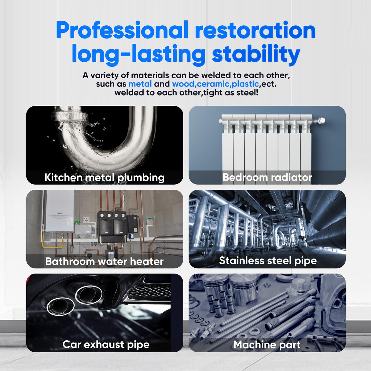 VICPRICME Metal Glue, 1.76 OZ Metal Epoxy Glue, 2 Part Heavy Duty Cold Welding Glue for Metal to Metal, Plastic, Ceramic, Best Glue Auto Repair Putty, Marine Body Filler (1 pcs) vicpricme