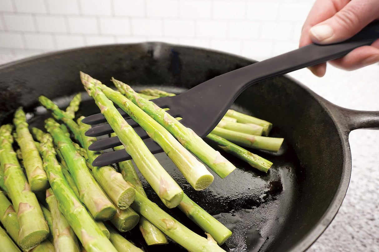 RSVP International (EFF-TQ) Silicone Flexible Fork, Black, 11" | Mixes Ingredients, Mashes Food, Whisks Eggs, & More | Dishwasher Safe & Heat Resistant | Baking, Serving, Mixing Made Easy RSVP