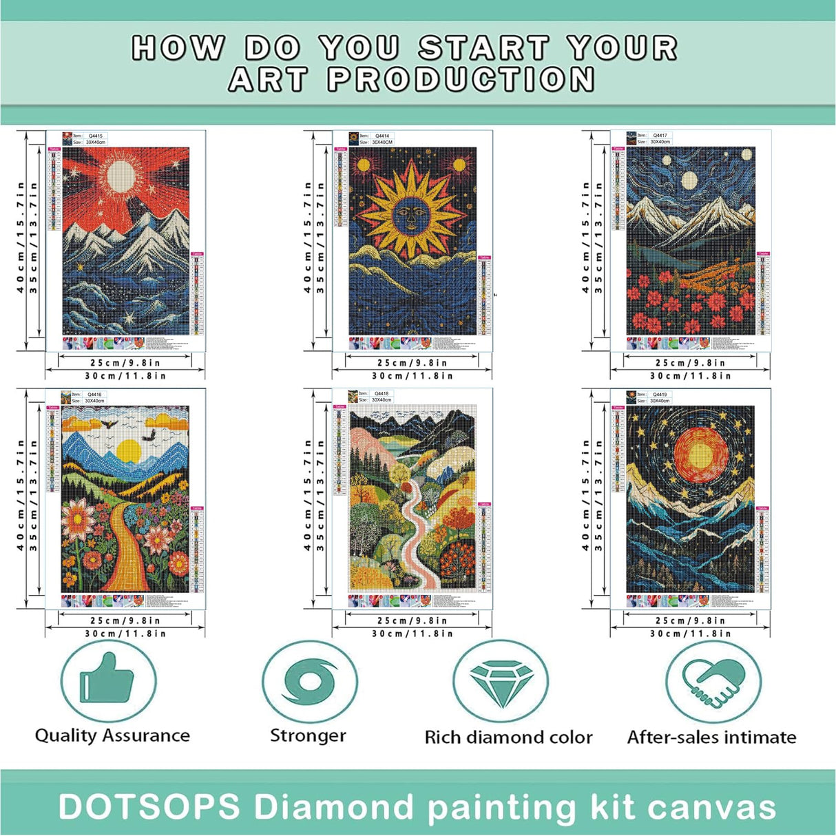 DOTSOPS Diamond Painting Kits Art Adults Painting Kit Crafts DIY 5D Diamond Art Packs Kits Full for Adults Beginner Home Wall Decoration Gift 11.8x15.7 Inches (6 Pack Landscape Abstract) DOTSOPS
