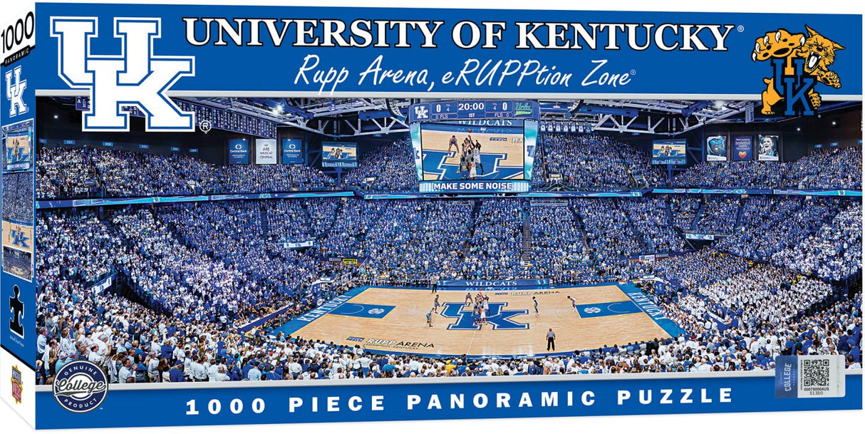 MasterPieces - 1000 Piece Jigsaw Puzzle, NCAA Kentucky Wild Cats, Panoramic Basketball Stadium View, Fun for Adults and Family, 13" x39 Masterpieces