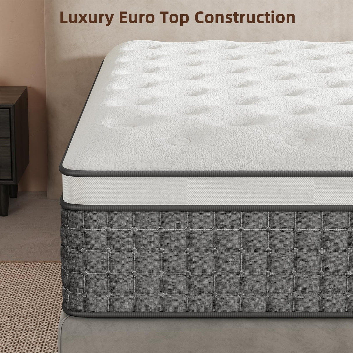 Mattress Queen Size, Medium Firm 14 Inch Mattress with Extra Lumbar & Shoulder Support, Hybrid Mattresses with Gel Memory Foam Pain Relief - Fiberglass Free - No Odor - 365 Night Trial PUBPLON