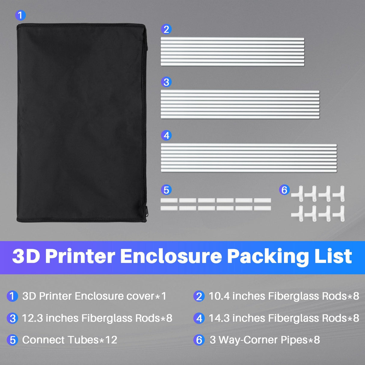 ELEGOO 3D Printer Enclosure, Fireproof and Dustproof 3D Printer Cover Constant Temperature Tent for Neptune 3 Pro/Neptune 4/Neptune 4 Pro/Ender 3/Ender 3 V2/Ender 3 S1/Kobra 2 ELEGOO
