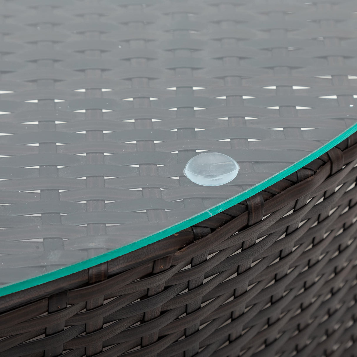 LZ LEISURE ZONE 5-Piece Outdoor Patio Sofa Furniture Sets, All-Weather Half-Moon Brown PE Rattan Sectional Furniture Wicker Sofa Set with Beige Cushions, Pillows and Tempered Glass Table LZ LEISURE ZONE