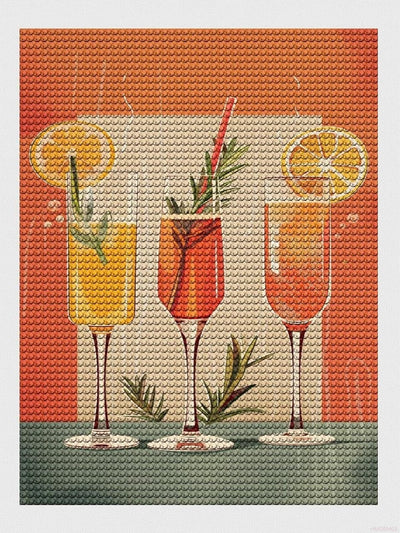 HMDIIMGE Cocktails Brunch Food Diamond Painting Art Kit for Adults Fruit Boho Food DIY Diamond Art Painting for Beginners Full Drill Round Gem Art Painting for Crafts Home Wall Decor 12x16 Inch