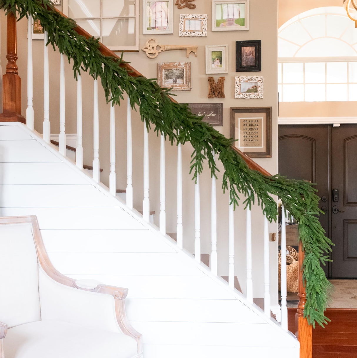 Vita Domi 72" Real Touch Norfolk Pine Garland, 6ft Christmas Garland for Mantle, Faux Cedar Garland Realistic, Garlands for Decoration Christmas, Christmas Greenery Garland, Staircase Garland Vita Domi
