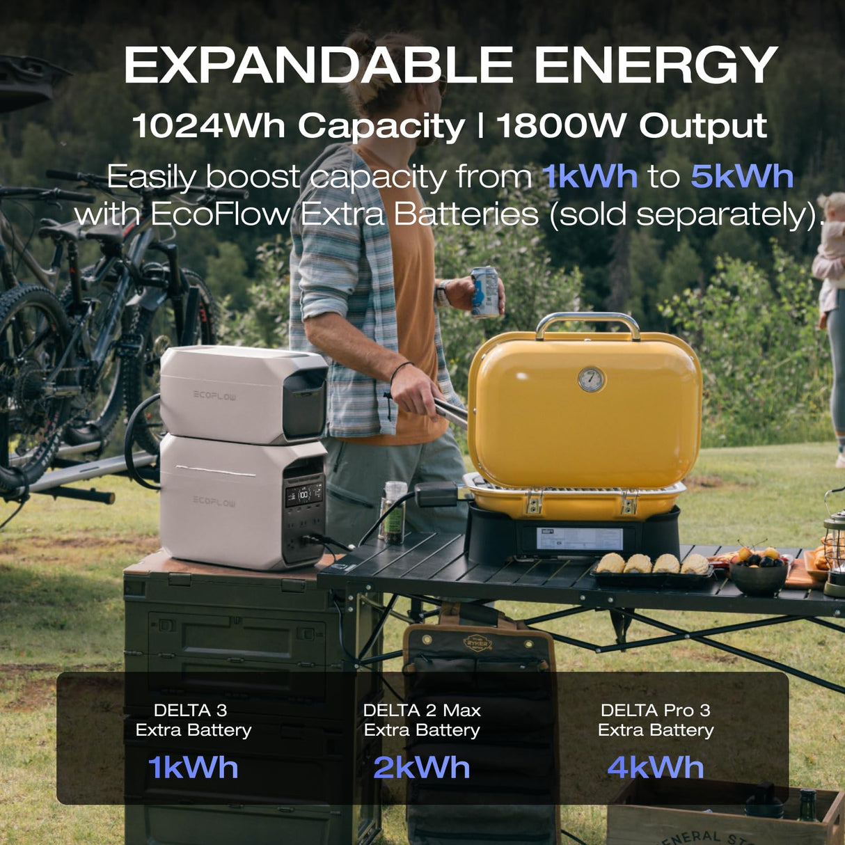 EF ECOFLOW Portable Power Station DELTA 3 Plus (2024 New), Solar Generator (Solar Panel Optional) with 1000W Solar Input, Electric Generator with UPS, 1024Wh LFP Battery for Home Backup, Camping&RV EF ECOFLOW