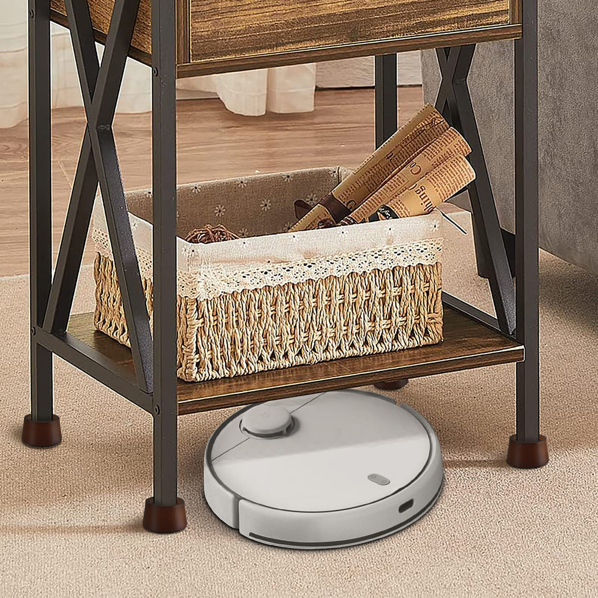 KOIKEY Furniture Raisers Bed Risers - 2 Inch Wooden Circle Heavy Duty Furniture Height Extenders Lifts for Sofa Couch Desk Chair Table Base Raising Space, Convenient Store and Cleaning, Pack of 4 KOIKEY