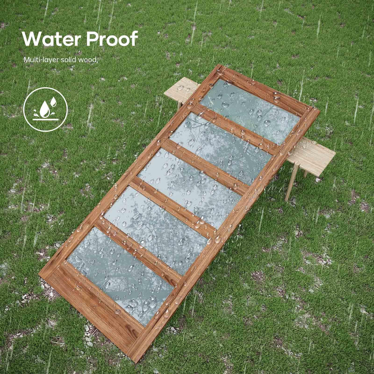 FREDBECK 48 x 84 inch Glass Barn Door with 8FT Barn Door Hardware Kit Included,5-Panel Frosted Glass,Wood Panel, Water-Proof Surface,Pre-Drilled Holes,Need Assembly,Fit 45in-47in Opening FREDBECK