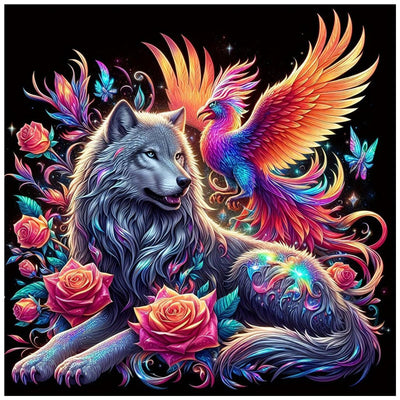 Lophomie Diamond Art Kits for Adults, 5D DIY Wolf Diamond Painting Kits for Adults Beginners, Diamond Dots Kits Gem Arts Crafts for Home Wall Decor 14x14 Inch