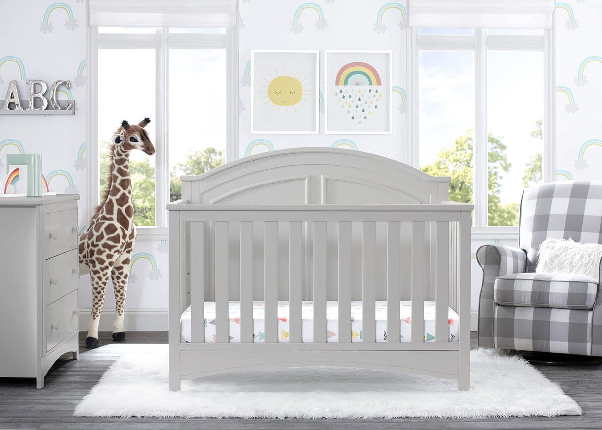 Delta Children Perry 6-in-1 Convertible Crib - Greenguard Gold Certified, Moonstruck Grey Delta Children