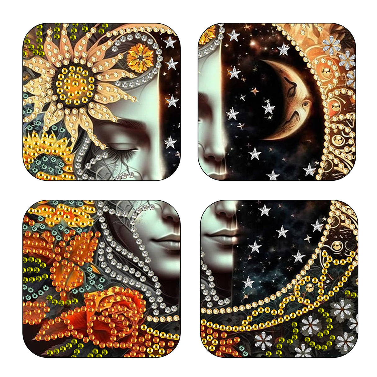AIBOERL Sun and Moon Diamond Painting Pendant Kits,5D Diamond Art Diamond Painting Hanging Kits,7.17"X7.17"DIY Diamonds Painting Suncatcher Pendant Kit for Adults for Gift Wall Home Decor AIBOERL