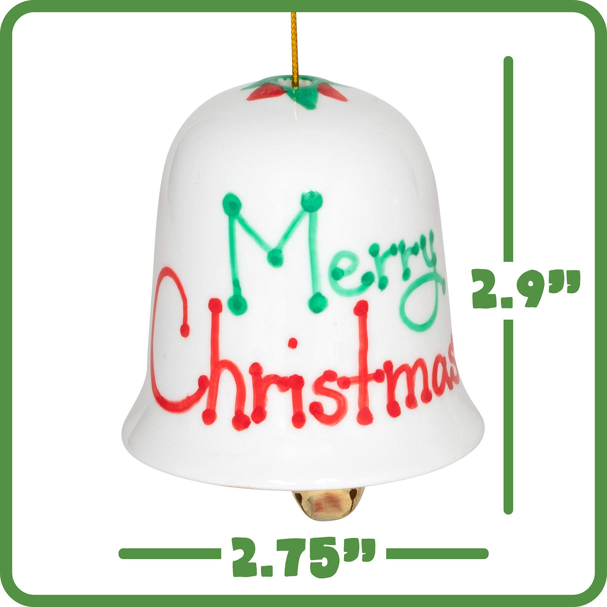 READY 2 LEARN Christmas Crafts - Design Your Own Porcelain Bells - Craft Kit for Kids - Christmas Tree Decorations - All Materials Included, Green,Red, Set of 3 READY 2 LEARN