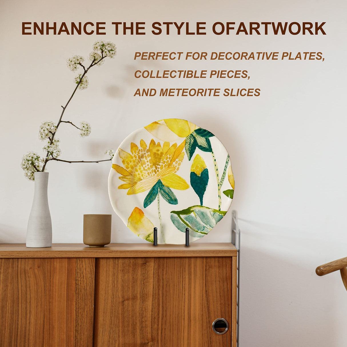 Plate Stands for Display, 5 Pack 6 Inch Plate Holder Display Stands, Metal Frame holder stand for Book, Picture, Decorative Plate, Photo and Platter, Tabletop Art Hoewina