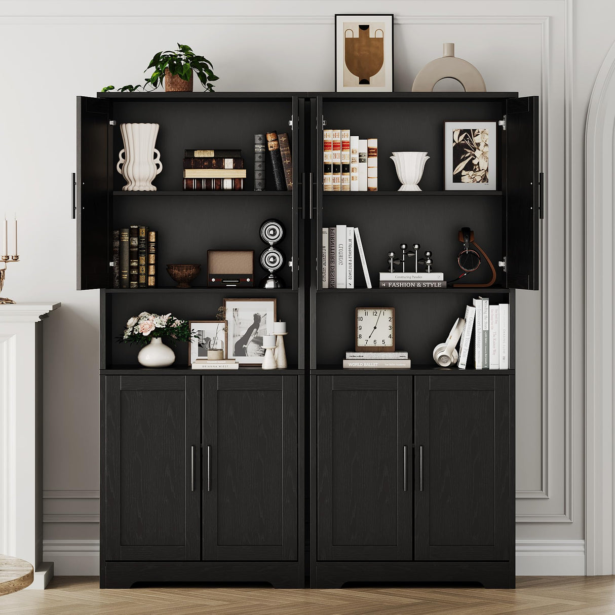IDEALHOUSE Black Pantry Cabinet,70" Tall Kitchen Pantry Cabinet with Doors and Adjustable Shelves, Freestanding Cupboard, Tall Storage Cabinet for Bathroom, Dining Room, Living Room IDEALHOUSE