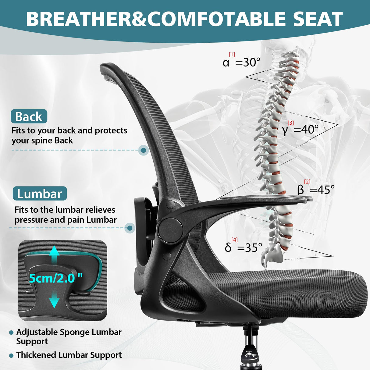 Winrise Drafting Chair Tall Office Chair Ergonomic Desk Chairs with Lumbar Support and Flip-up Armrests, Adjustable Height Comfy Computer Chair with Swivel Task and Adjustable Foot Ring(Black) Winrise