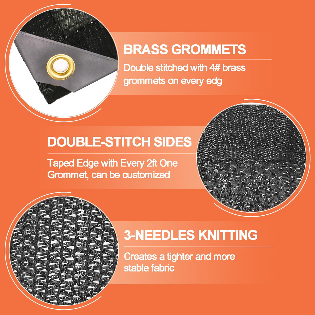 e.share 40%-50% Shade Cloth for Garden, 10 Ft X 14 Ft Sun Shades Outdoor Patio with Grommets for Plant Covers,Porch Screen,Pergola Shade Cover,Greenhouse,Black e.share