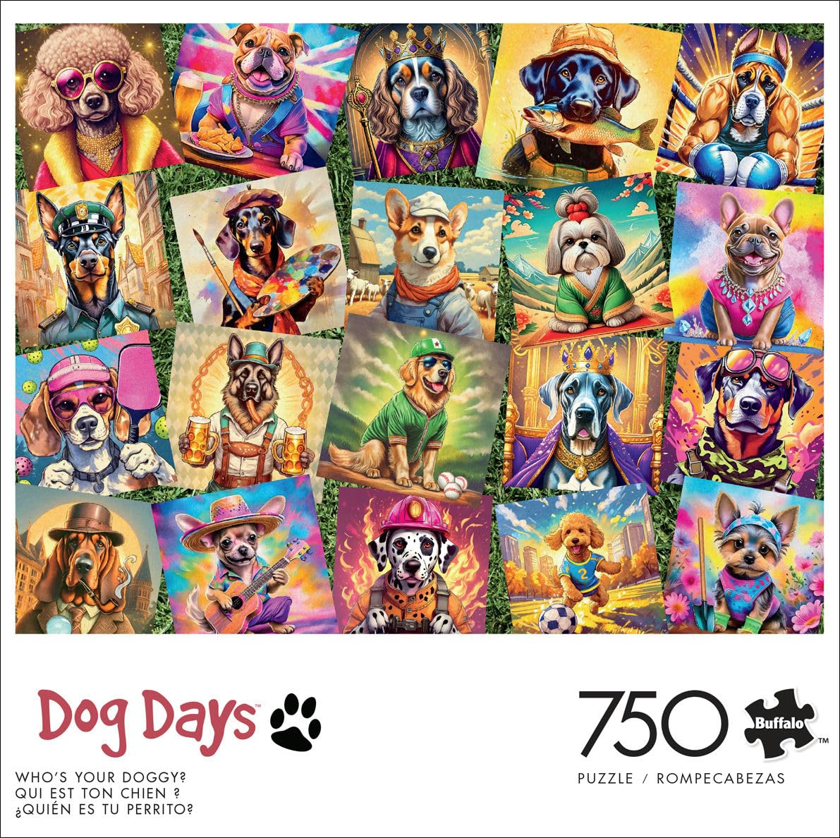 Buffalo Games - Who's Your Doggy - 750 Piece Jigsaw Puzzle for Adults -Challenging Puzzle Perfect for Game Nights - Finished Size is 24.00 x 18.00 Buffalo Games