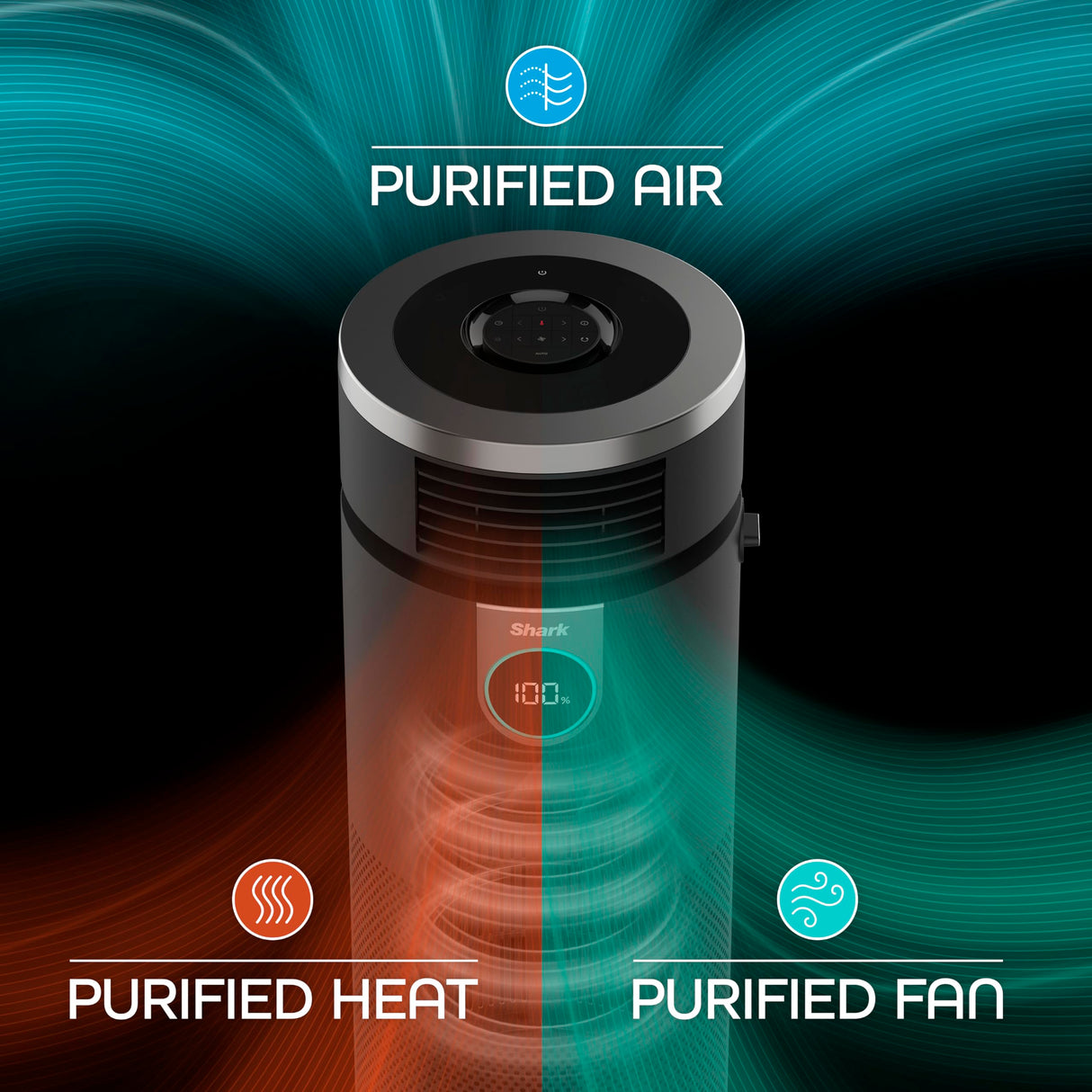 Shark 3-in-1 Max Air Purifier, Heater & Fan with NanoSeal HEPA, Cleansense IQ, Odor Lock, for 1000 Sq. Ft, Charcoal Grey Shark