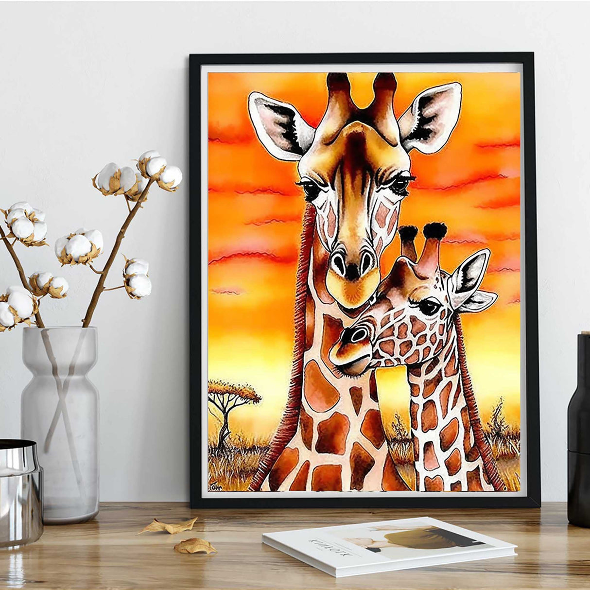 Kaliosy 5D Diamond Art Painting Giraffe by Number Kits, Paint with Diamonds Art Animals DIY Full Drill, Crystal Craft Cross Stitch Embroidery Decoration 30x40CM?12x16inch? Kaliosy