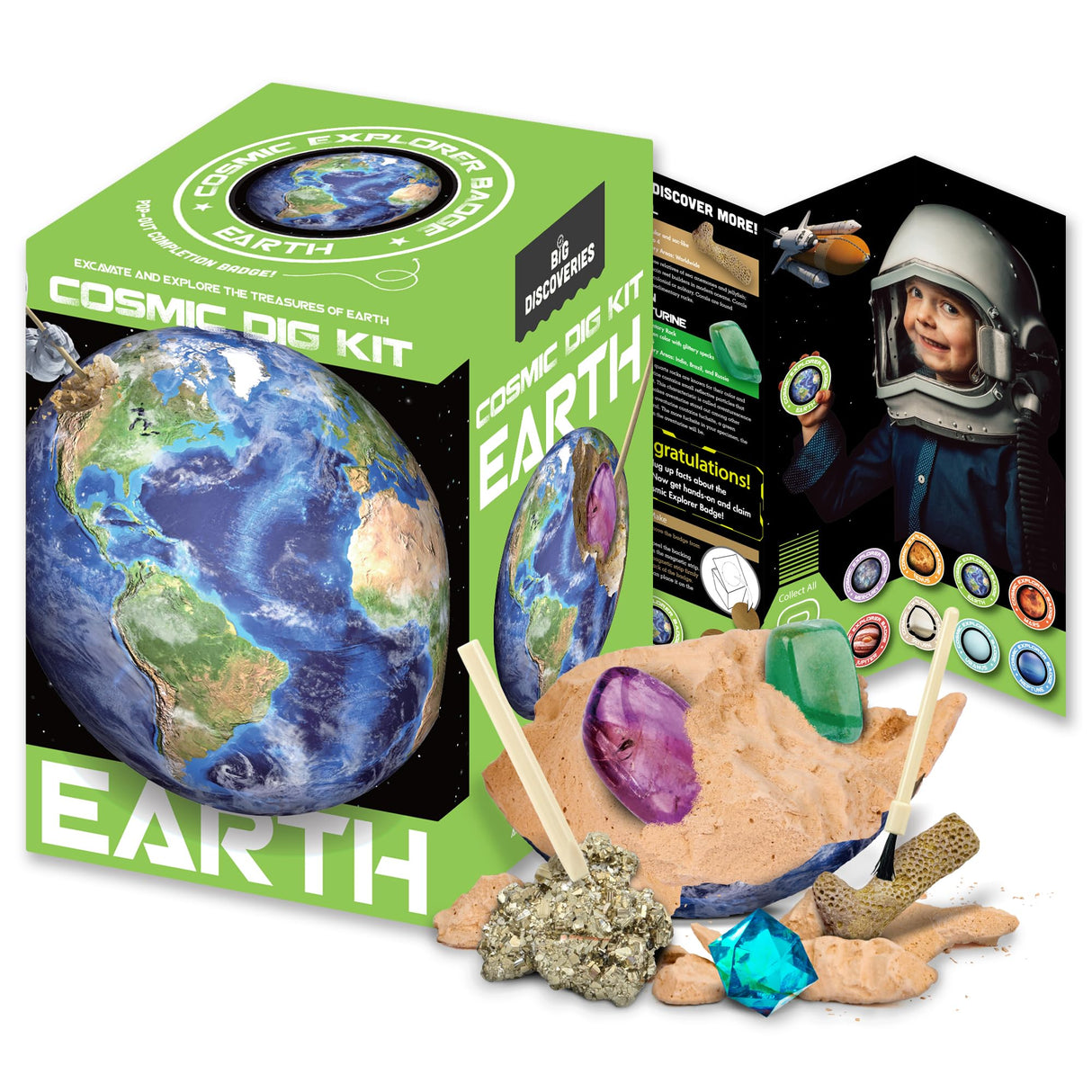 Cosmic Dig Kit by Big Discoveries - Explore The Planets of The Solar System with Gem & Fossil Excavation Kits for Kids | STEM Toy Science Dig Kits with Gemstones for Boys and Girls Big Discoveries