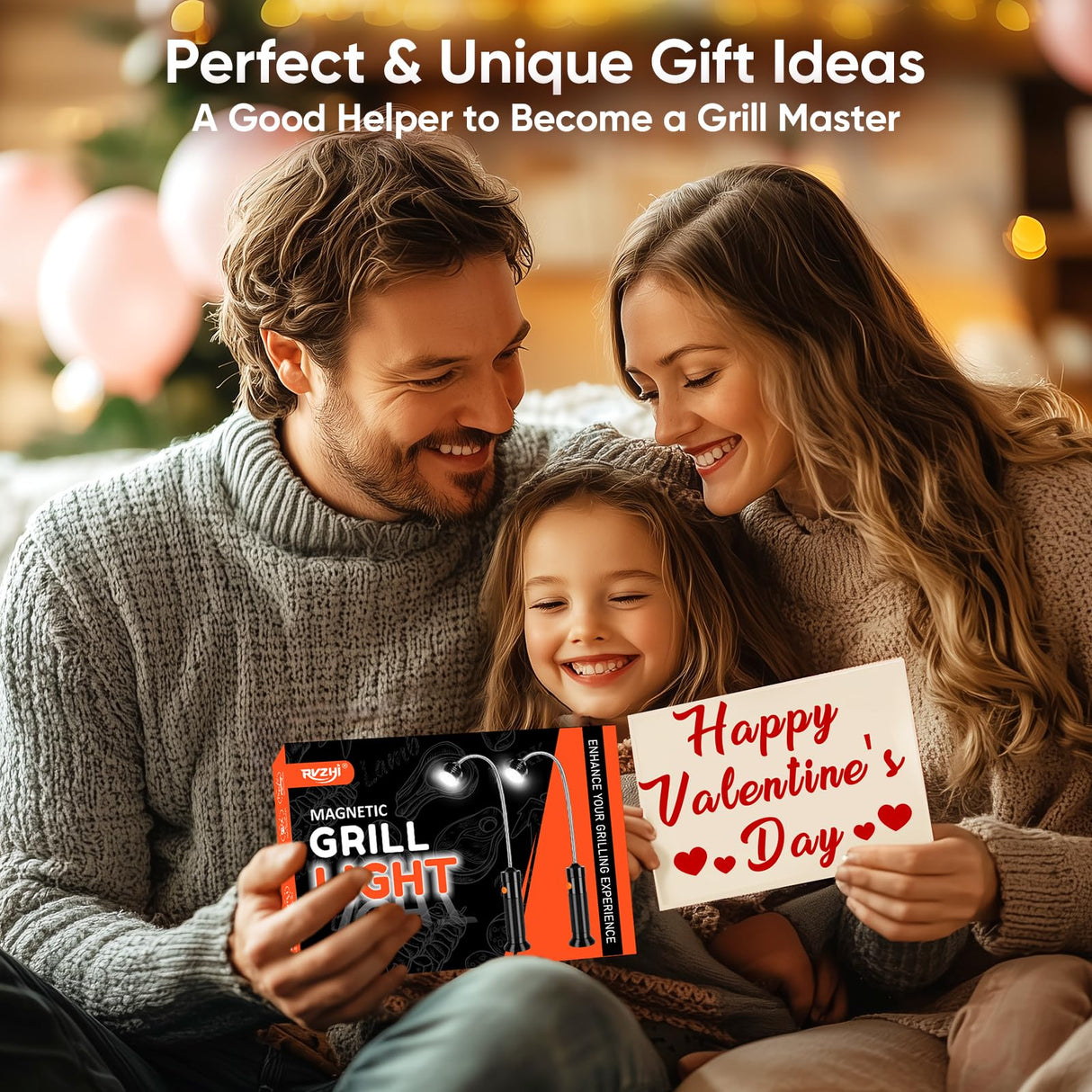 Grill Light BBQ Grilling Accessories: Unique Valentines Day Gifts for Him Men Dads Husbands Grandpas, Cool Mens Gifts Outdoor Bright Magnetic LED BBQ Light, Smoker Grill Accessories Tools, 2 Pack RVZHI