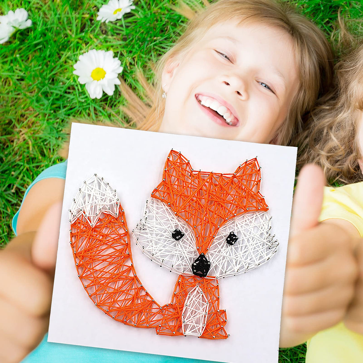 Boqin DIY String Art Kit - Cute Fox Craft With Patterns, Pushpins, Supplies for Kids 9-12 Girls - Unique Gift for Home Wall Decorations Boqin