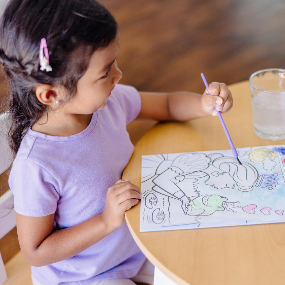 Melissa & Doug Paint with Water - Princess, 20 Perforated Pages with Spillproof Palettes Melissa & Doug