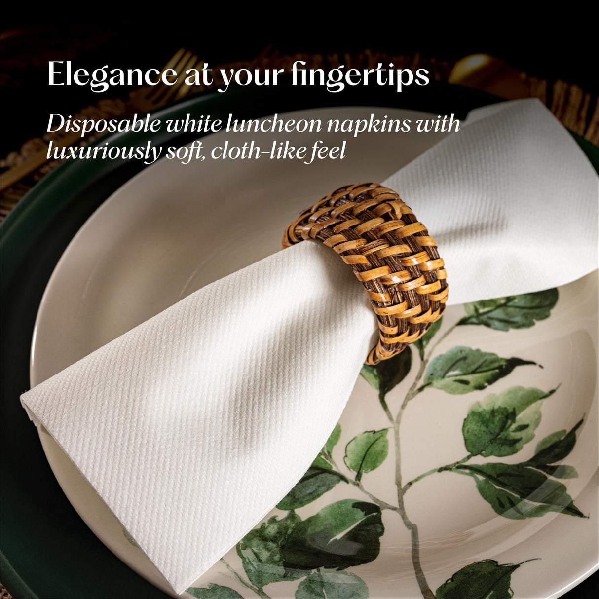 200 Linen-Feel Luncheon Paper Napkins - Disposable Lunch Napkins For Everyday Use - Ideal For Lunch, Dinner, Parties, Weddings, Restaurants, Or Event Servietto