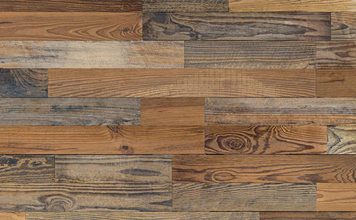 Luxdecor Real Reclaimed Wood Planks for Wall-10 Pieces Easy Nail-Up Shiplap Rustic Style 6" Wide Wood Shiplap Panels for Wall 19.44 Sq Ft (Natural Weathered Brown) Luxdecor