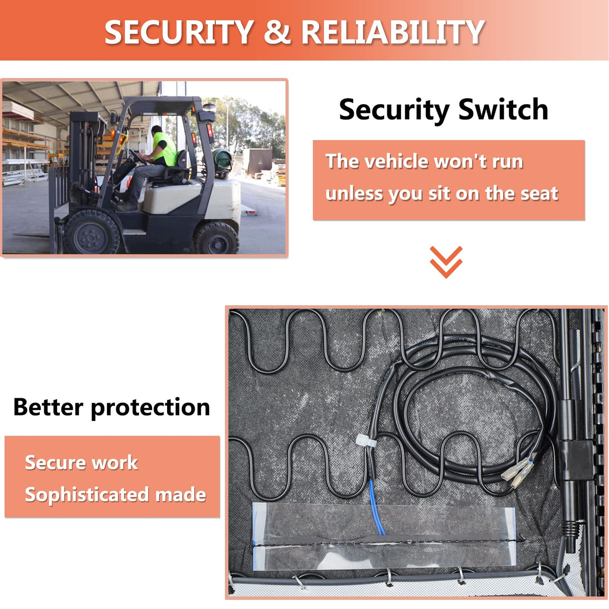 TICSEA Universal Forklift Seat,Tractor Seat with Adjustable Back,Safety Belt and Operator Position Switch,Excavator Skid Loader Backhoe Dozer Telehandler TICSEA