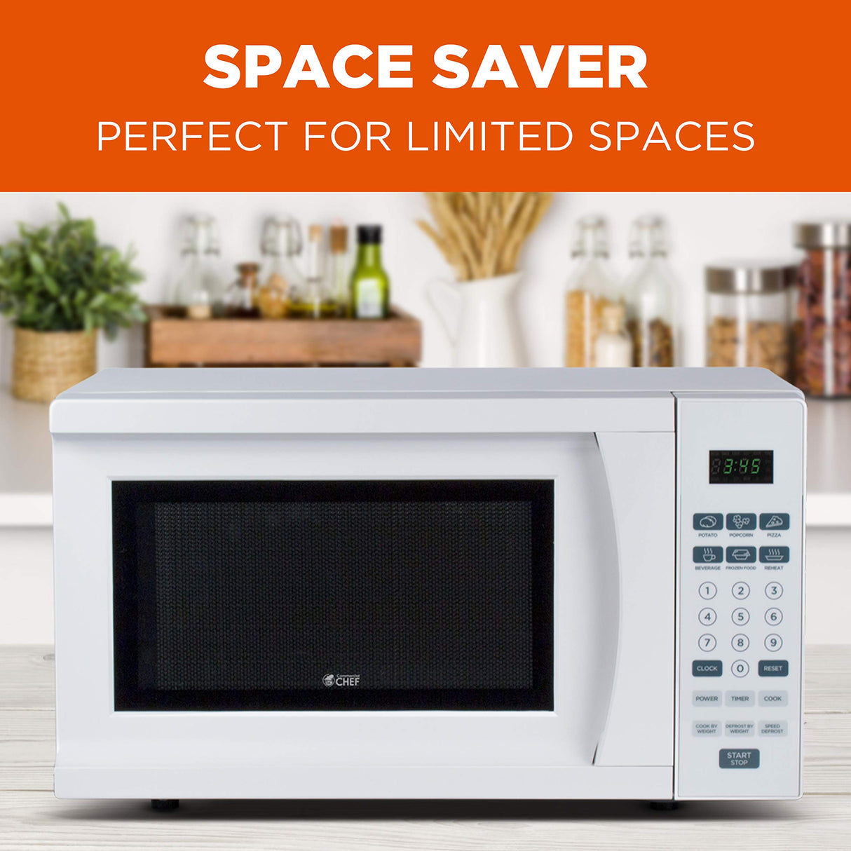 Commercial CHEF CHM770W Counter Top Microwave Oven, 0.7 Cubic Feet, White Commercial CHEF