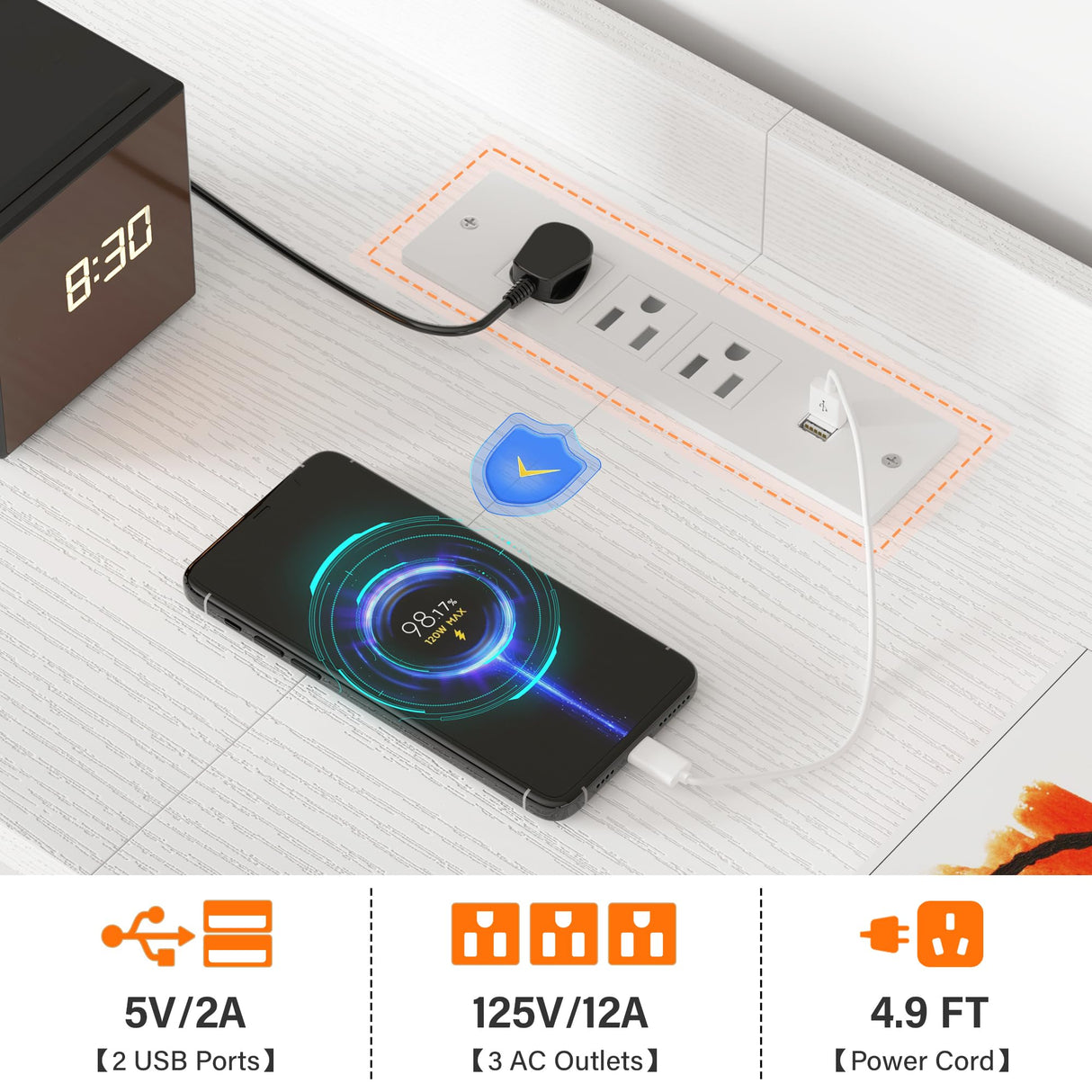 EnHomee Dresser TV Stand with 11 Drawers for 60" TV Stand for Bedroom with LED Lights & Power Outlets Long Dresser for Bedroom with Shelves & 4 Hooks Sturdy Metal Frame & Wood Top, White EnHomee