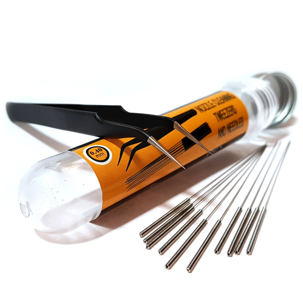 3D Printer Nozzle Cleaning Kit - 0.4mm Needles and Tweezers Toolkit - Stainless Steel Nozzle Cleaning Tool Kit - Alternative for 0.4mm Drill Bits for 3D Printer - Set of 11 AMERVAULT