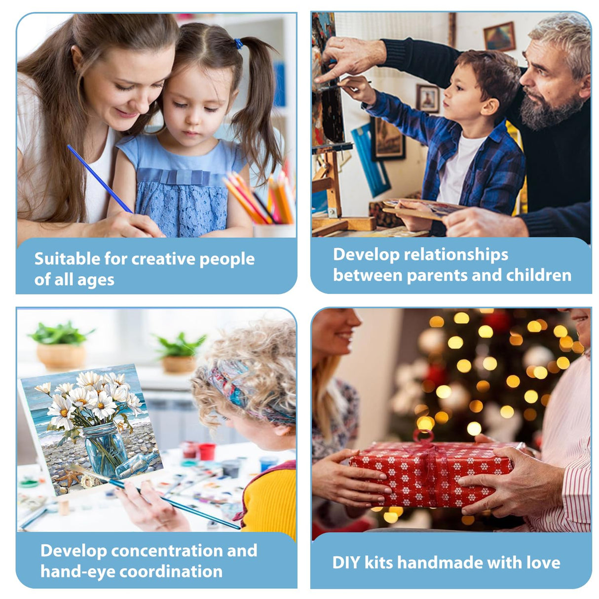 Flowers Paint by Numbers Kit for Adults Beginner, Daisy Paint by Numbers with Frame and Easel, Flower DIY Crafts Painting by Number for Gift Home Wall Decor 9.84x9.84 inch hkejoi