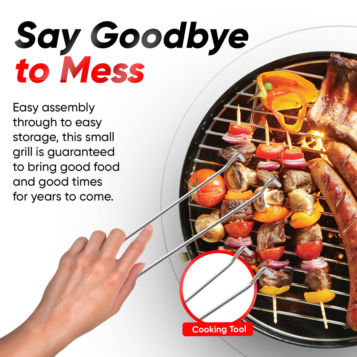 Gas One – 14-inch Portable Barbecue Grill with 3-Point Locking Lid for Heat Preservation – Dual Venting System – Small Charcoal Grill for Backyard, Camping, Boat Gas One