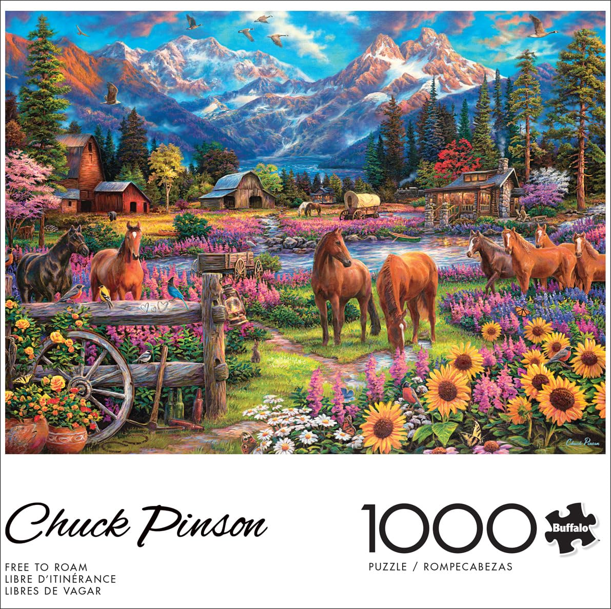 Buffalo Games - Chuck Pinson - Free to Roam - 1000 Piece Jigsaw Puzzle for Adults -Challenging Puzzle Perfect for Game Nights - Finished Size is 26.75 x 19.75 Buffalo Games